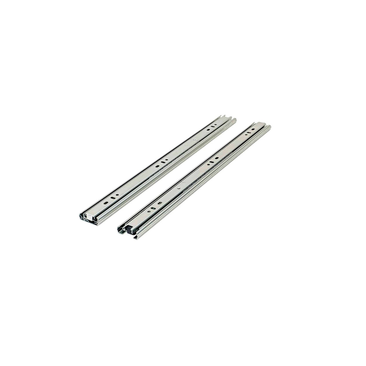 Set 2 glisiere pentru sertar cu bile, lungime 400mm, argintiu