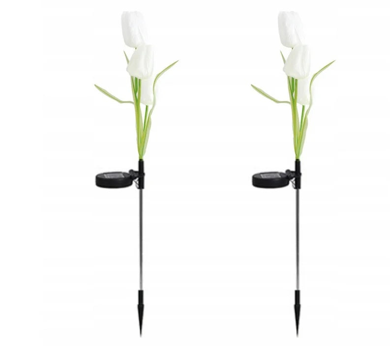 Set 2 lampi Solare Grădină Tip Lalea, 30 cm, 30 LM, Lumina Albă, Eco-Friendly