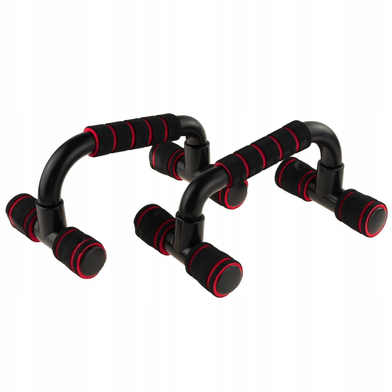 Set 2 manere pentru antrenament, din ABS, cu sistem antialunecare, portabile, pentru tonifierea bratelor si abdomenului, negru