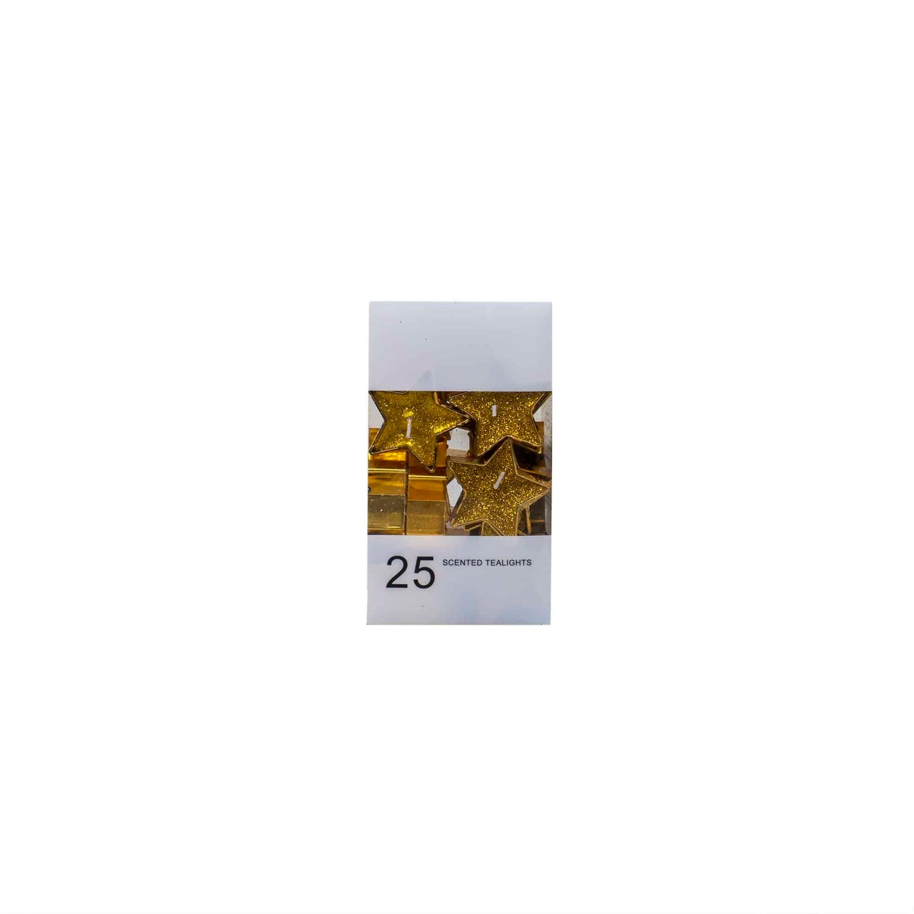 Set 25 lumanari decorative steluta, galben, 4x4x1.7 cm