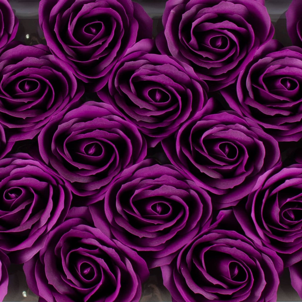 Set 25 trandafiri mari din sapun, parfum fin, violet