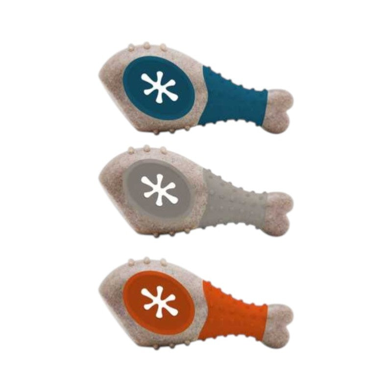 Set 3 jucarii pentru caini, pulpa de pui, multicolore