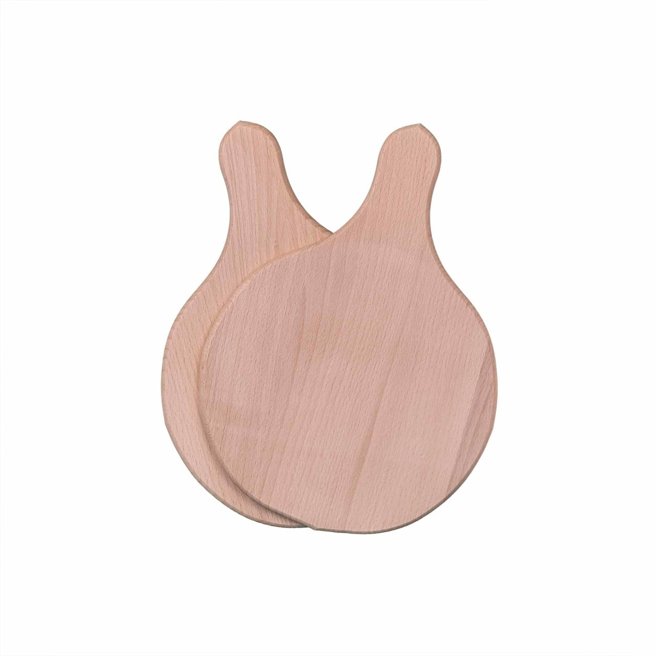 Set 6 tocatoare rotunde din lemn, diametru 19 cm, cu suport bej