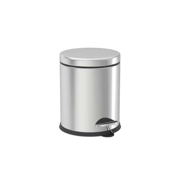 Set baie inox 4 in 1 cu cos menajer 3L, perie WC, suport sapun lichid si periute