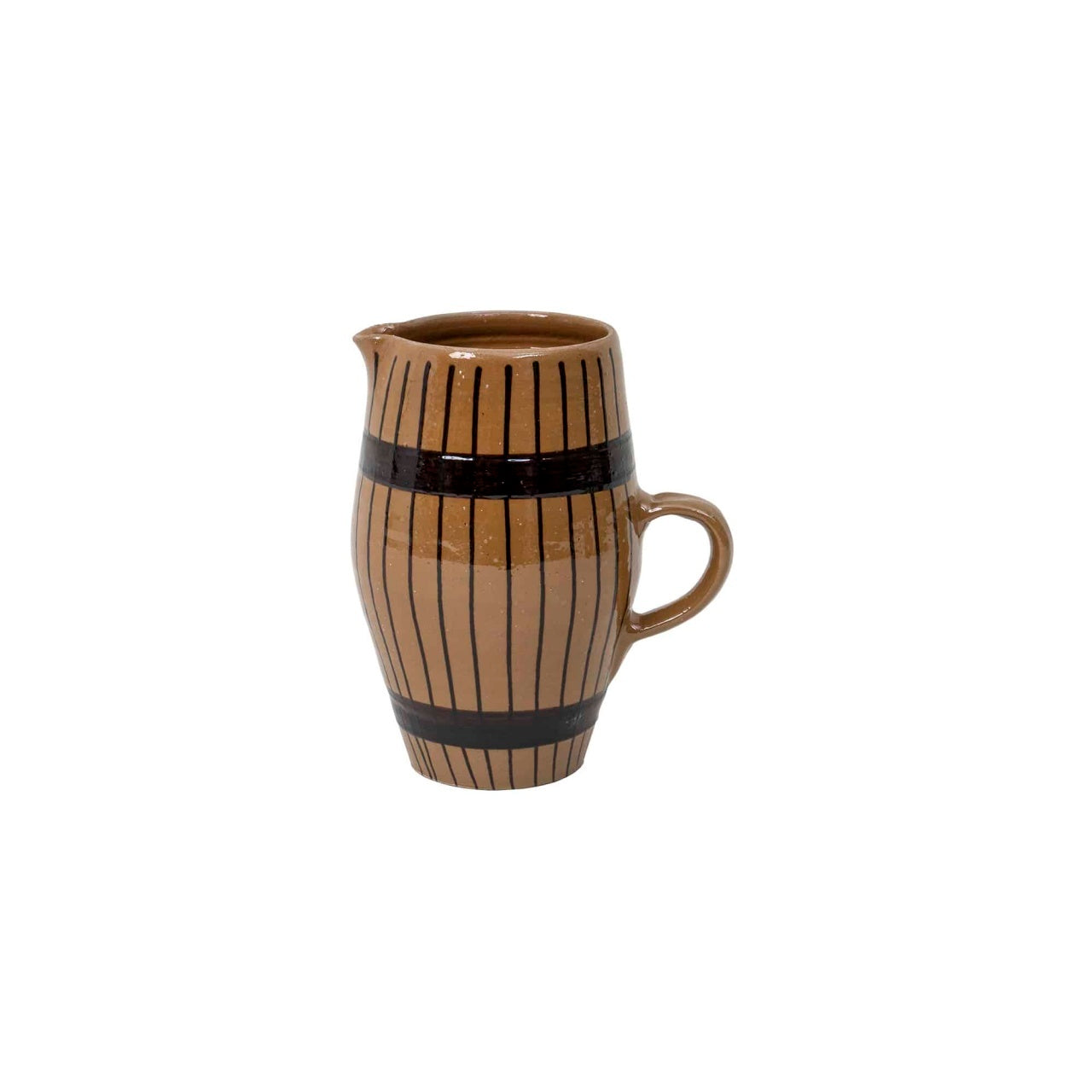 Set ceramica pentru vin, 6 cesti 200ml si ulcior 1L, maro