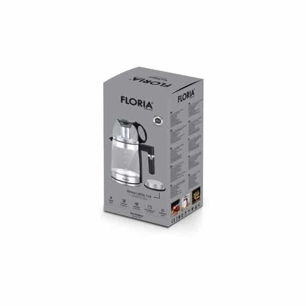 Set fierbator electric si ceainic argintiu, 1500W, capacitate 1.8L si 1.2L