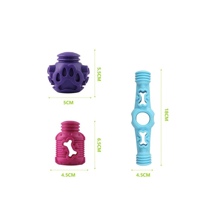 Set jucarie interactiva pentru caini, 3 piese, multicolor