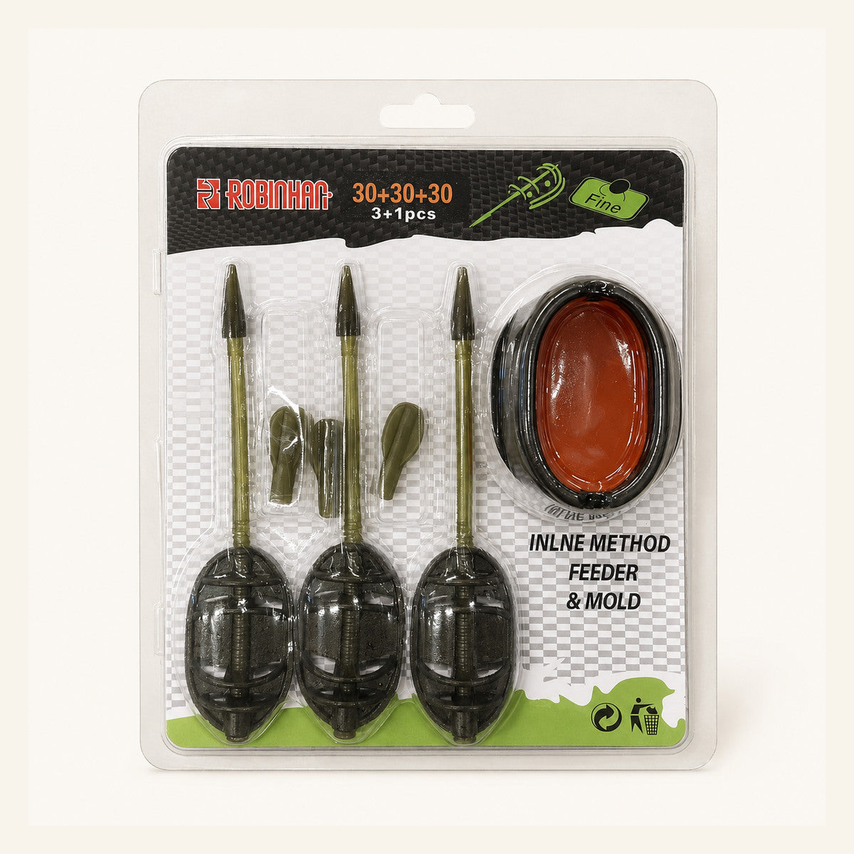 Set Momitoare Method Feeder cu Matriță pentru Nadă, Model 130401 – imagine de catalog pe fundal alb cald