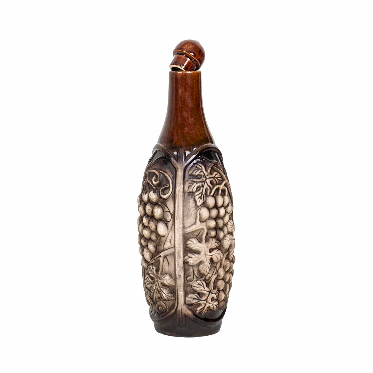 Set pentru vin din ceramica cu o sticla 2L si 6 pahare 180ml, design rustic