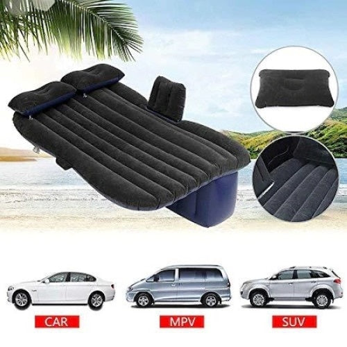 Set Saltea FOXMAG24 Gonflabila pentru masina, 86 x 40 x 135 cm, 2 Perne, Catifelata, Negru