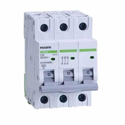 Siguranta automata 3 poli, curba C, 10A, protectie circuit trifazat, gri