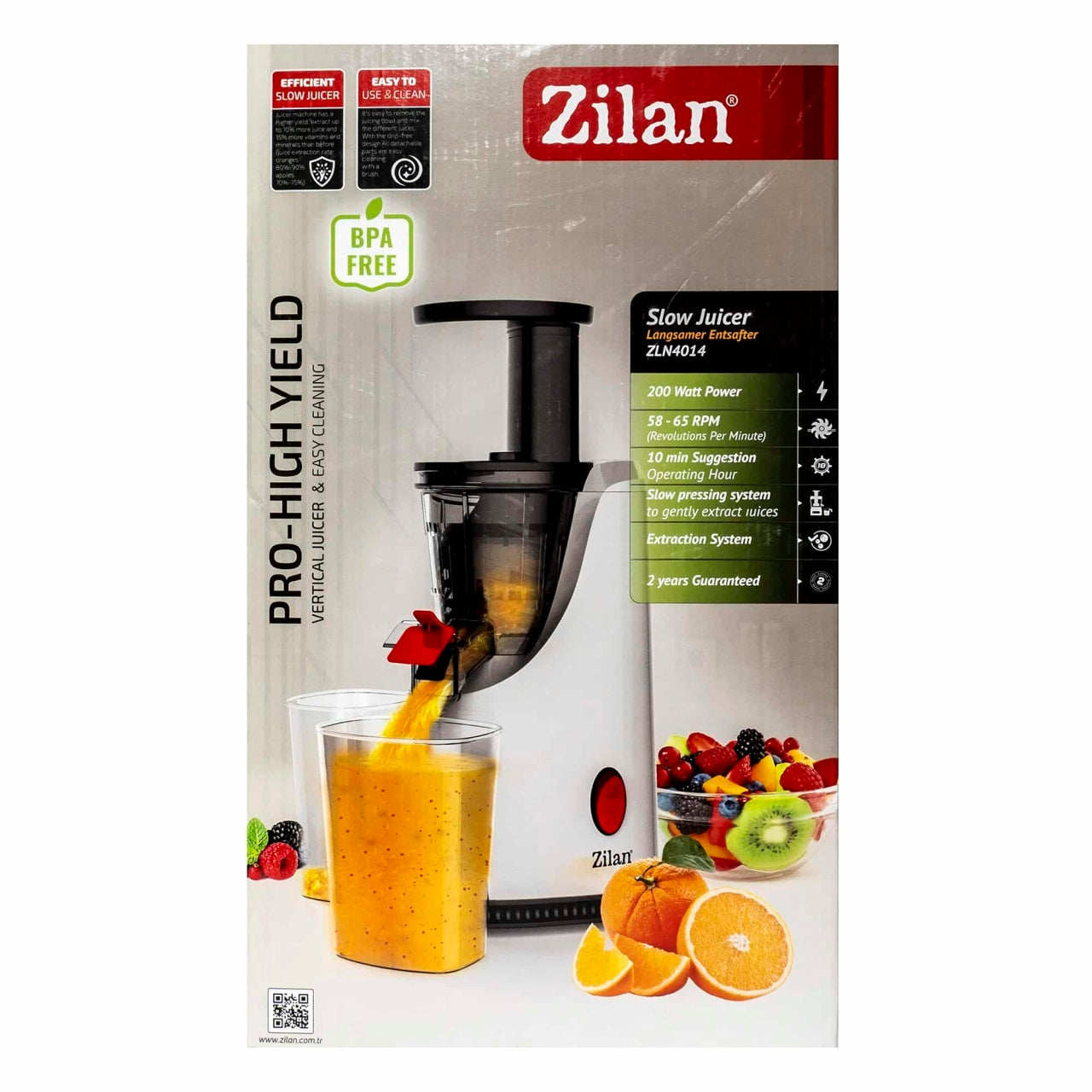 Storcator fructe si legume 200W cu recipient suc si pulpa 600ml, functie Reverse