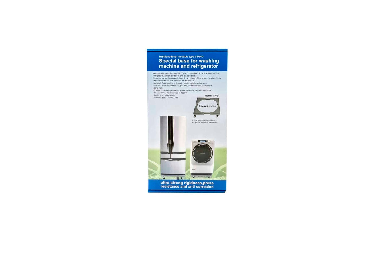 Suport ajustabil cu roti pentru electrocasnice, cadru metalic si plastic rigid