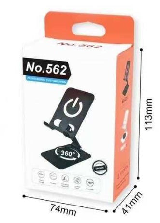 Suport de telefon ajustabil, rotire 360 grade, negru, 6.8 x 9.8 cm