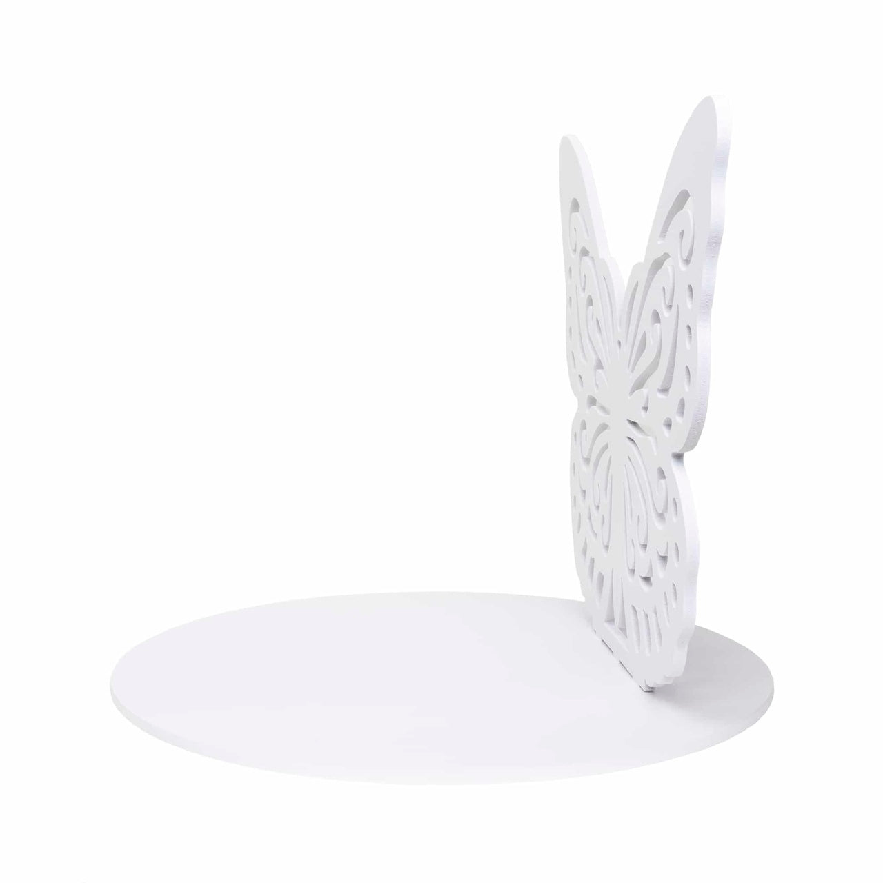 Suport lemn alb pentru candy bar, forma fluture, modular, 50x59 cm