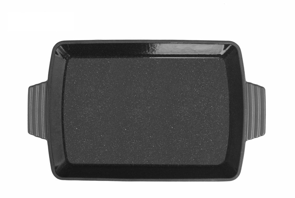 Tava fonta emailata, 33x27x7cm, Marble Gray pentru cuptor