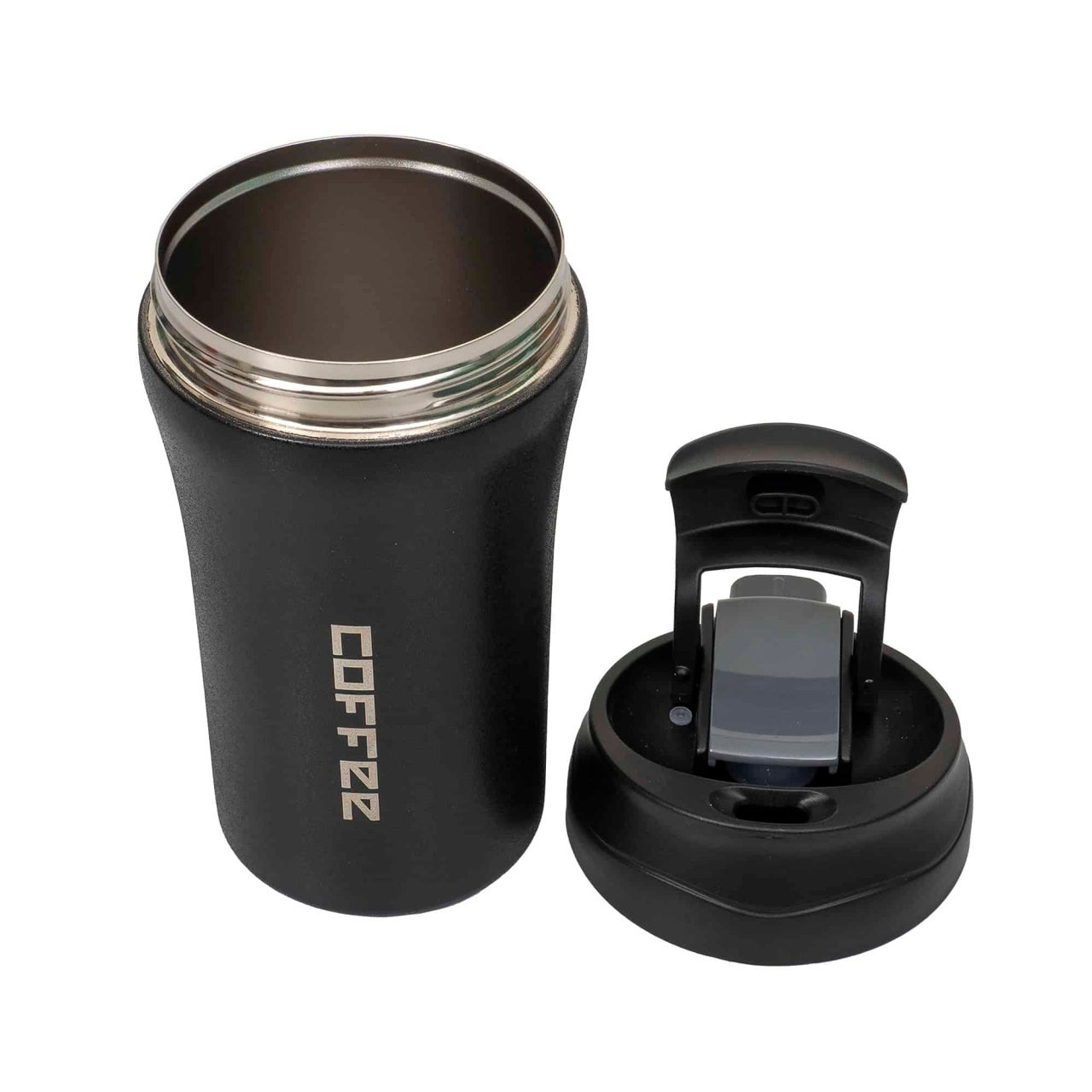 Termos interior inox 400ml cu inchidere ermetica si pai, negru