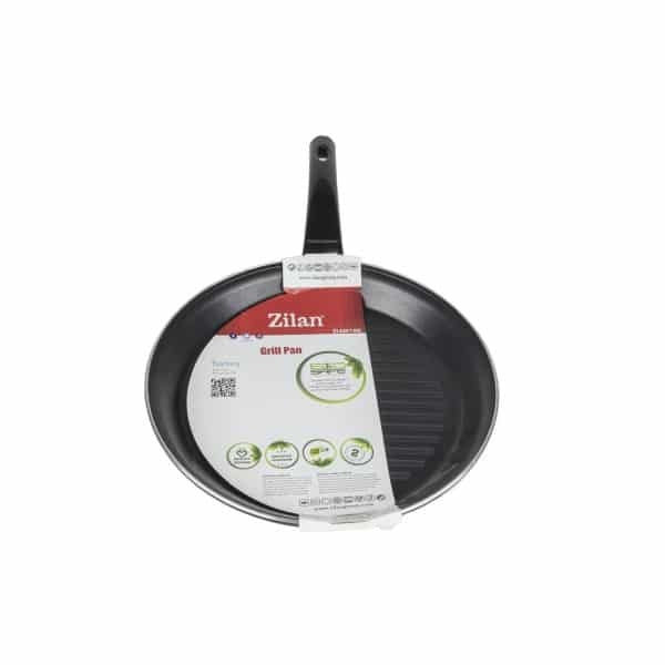 Tigaie grill neagra rotunda 28 cm, aluminiu cu strat neaderent