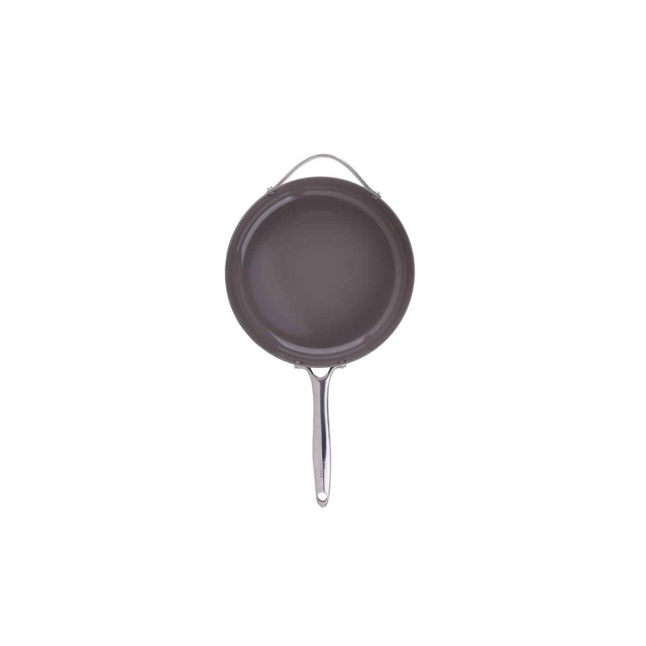 Tigaie inalta cu capac, interior ceramica, diametru 28 cm, crem