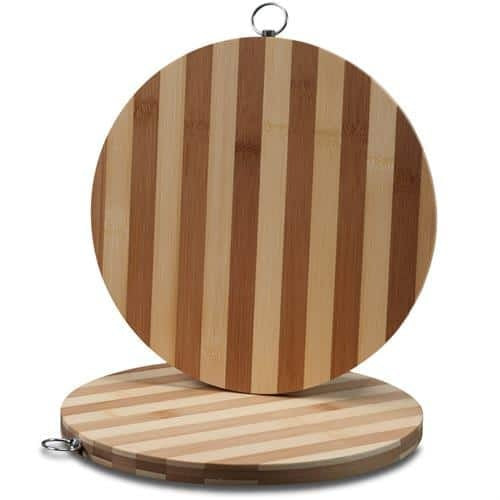 Tocator rotund din bambus, suprafata neteda, design elegant si natural