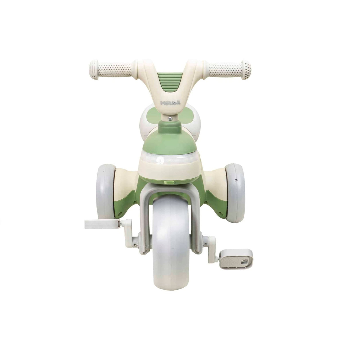 Tricicleta din plastic pentru copii, cu pedale, muzica si lumina, verde