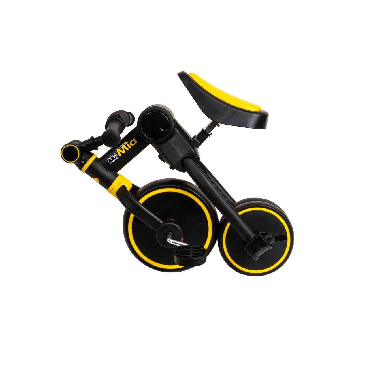 Tricicleta pliabila 2 in 1 pentru copii, reglabila, negru-galben