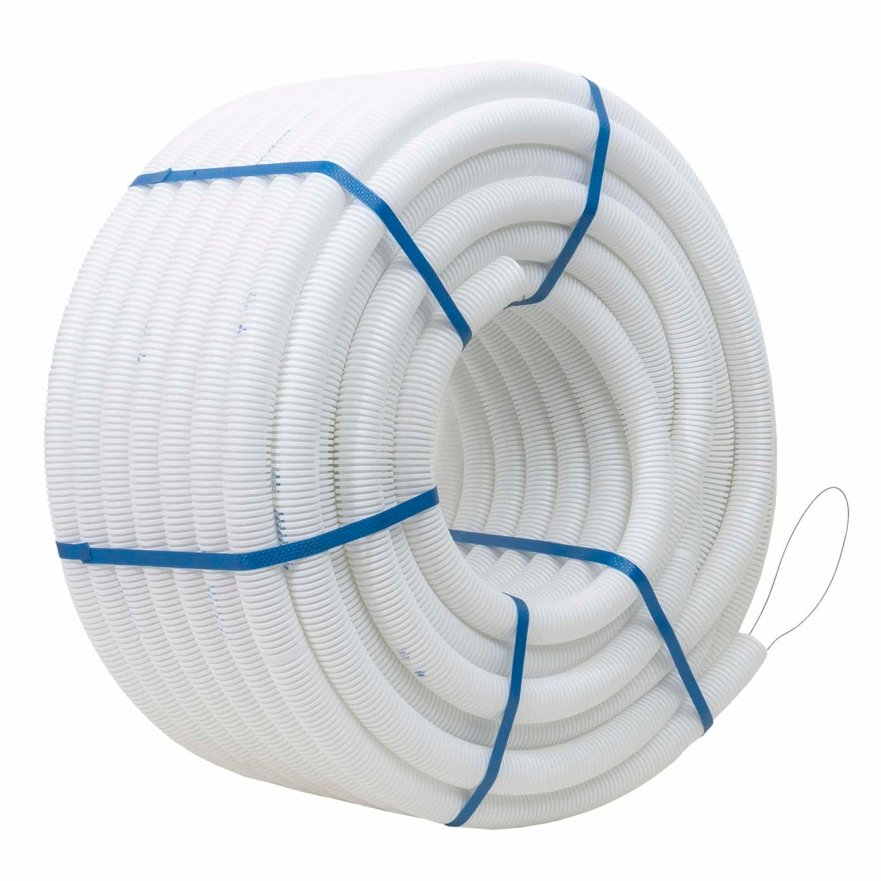 Tub flexibil copex din PVC cu fir de tragere, 32mm diametru, 50m lungime, alb