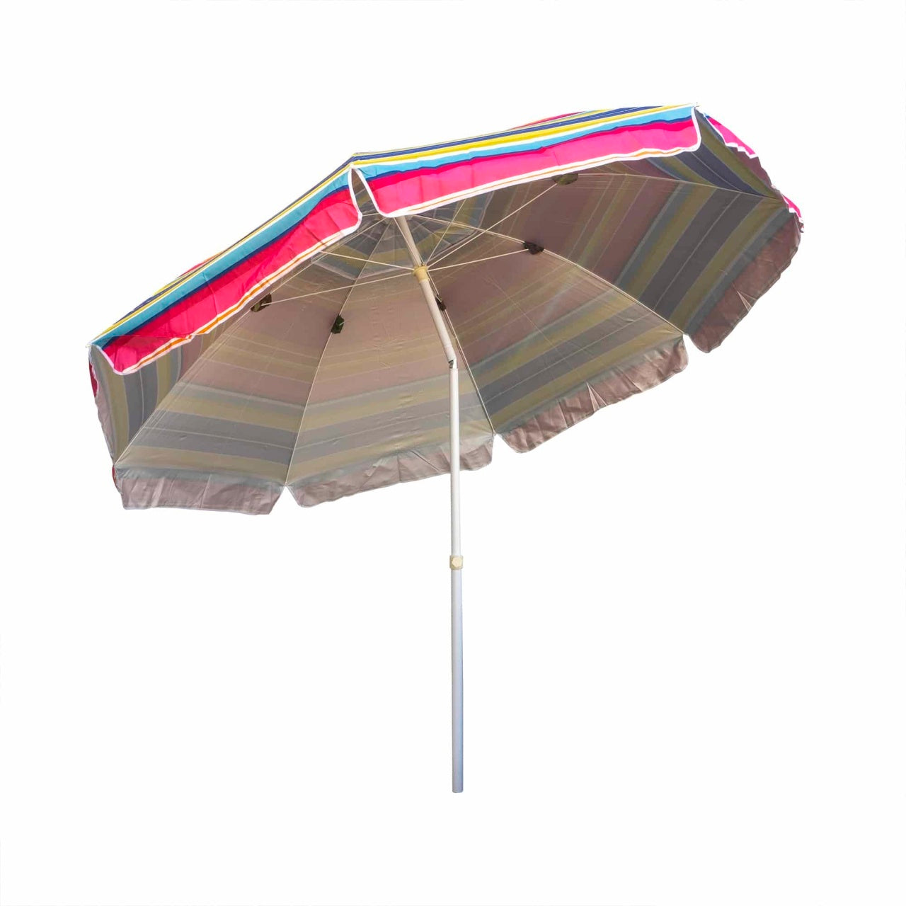 Umbrela de soare 2.4m cu suport burghiu alb, protectie UV, structura metalica