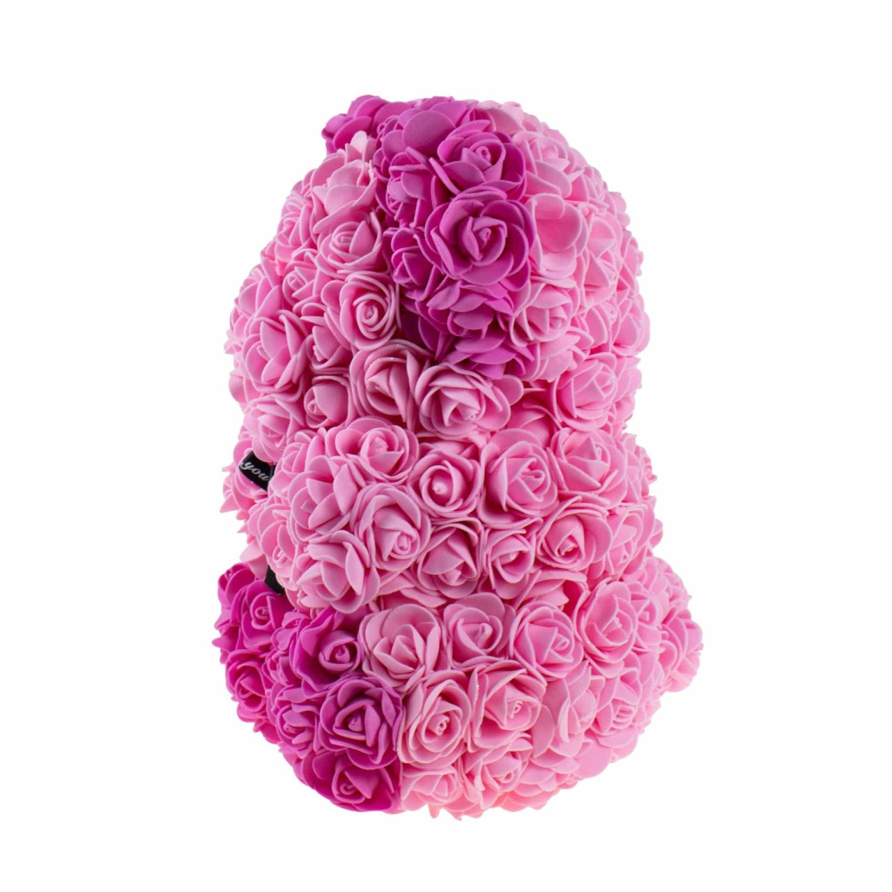 Ursulet din trandafiri de spuma, 25 cm, roz-fucsia