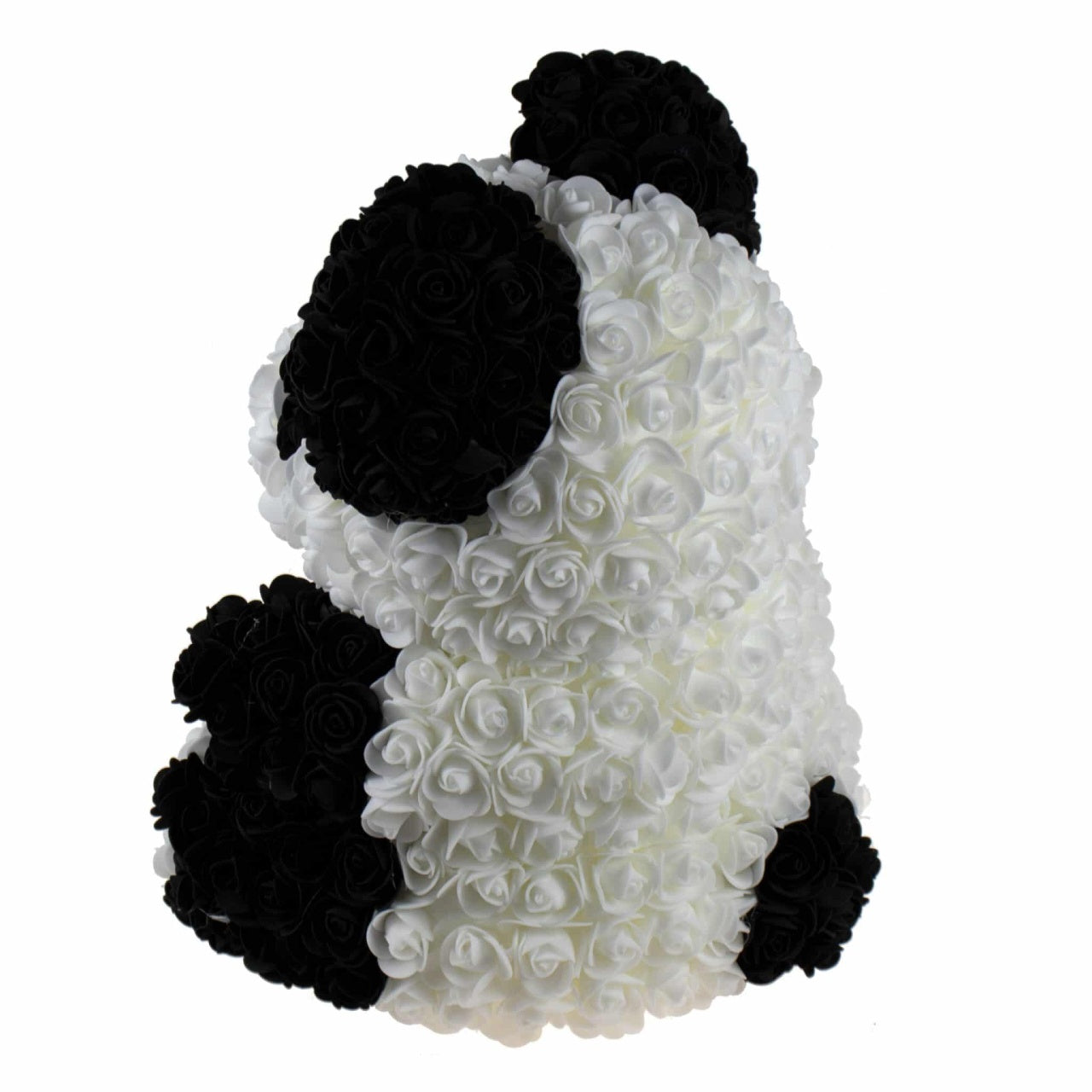 Ursulet panda din trandafiri de spuma cu cutie, 35 cm