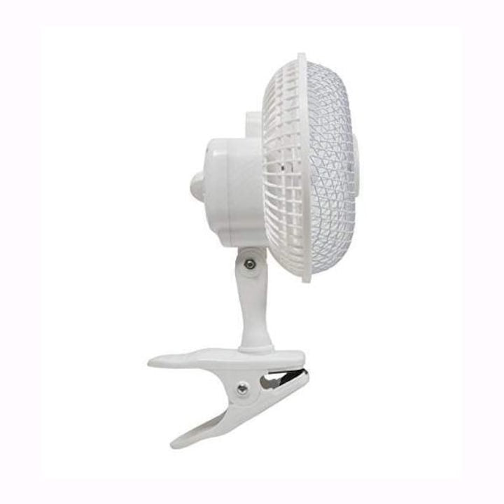 Ventilator de birou, cu clema de prindere, cu 2 viteze, reglarea rotatiei, reglarea unghiului de inclinare, alb