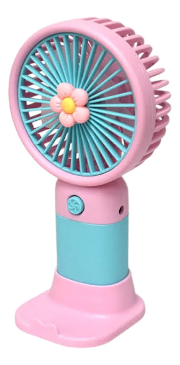 Ventilator de mana cu suport, portabil, incarcare USB, dimensiuni reduse, acumulator integrat, putere 1,5W, multicolor