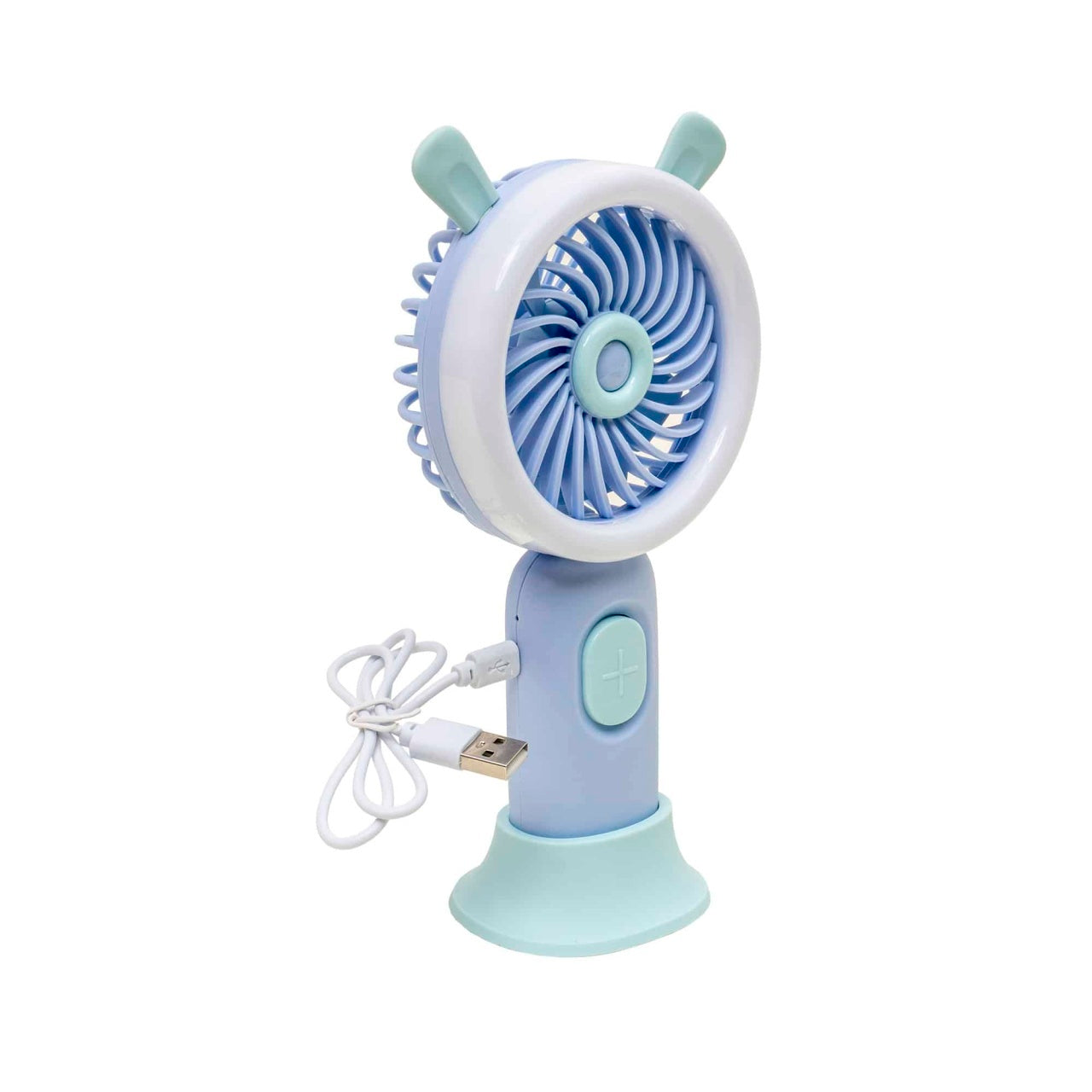 Ventilator de mana USB, 3.7W, 3 viteze, suport inclus, mov