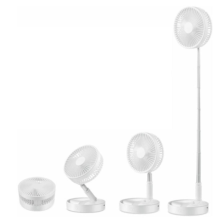 Ventilator portabil, ajustabil, incarcare USB, cu 4 viteze, inaltime reglabila 9,5cm- 102cm, din metal si plastic, ultra silentios, alb