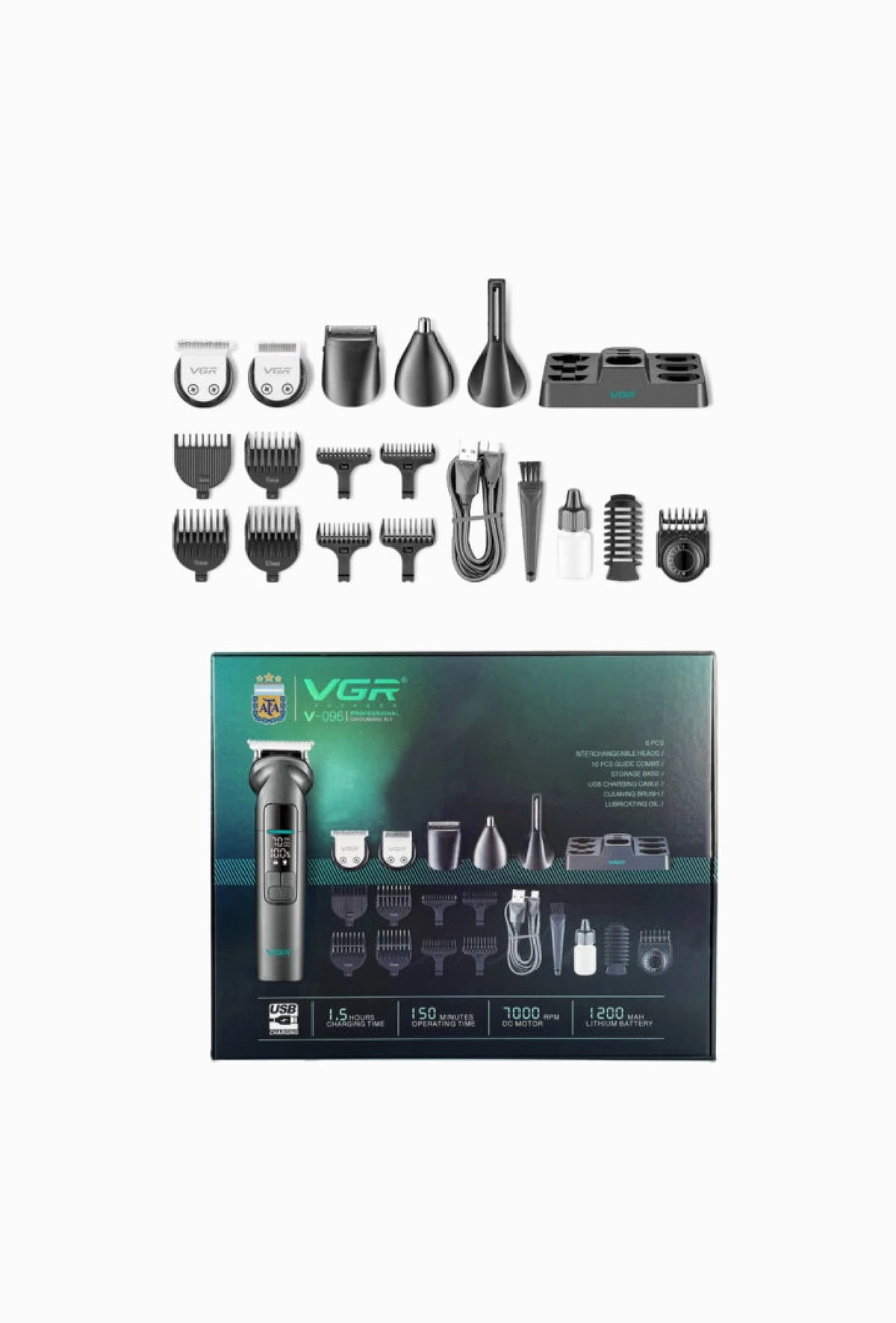 Set de îngrijire VGR V-096 AFA, 14 în 1, cu afișaj LED – imagine 2