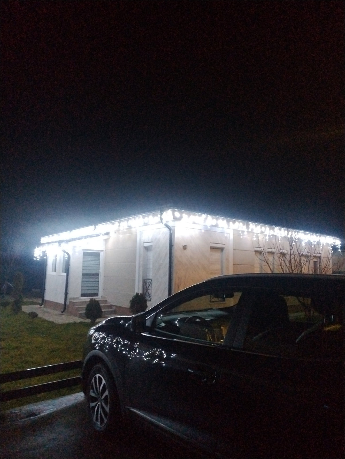 Instalație LED tip țurțuri, 1500 LED-uri, 75 m, alb rece – imagine 4