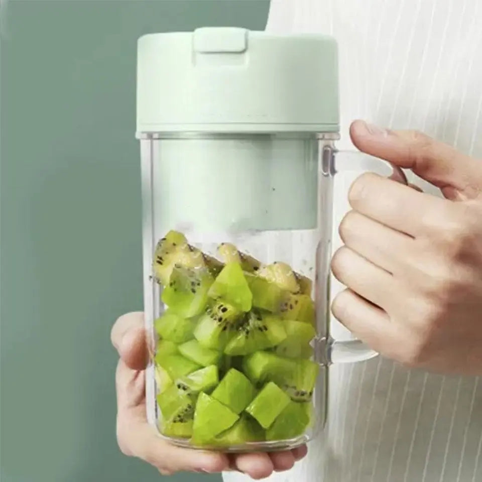 Blender portabil Crusher Juicer Mini Juice Cup, cu mâner și pai – imagine 1