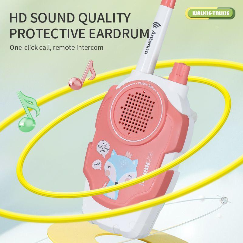Set 2 stații Walkie Talkie pentru Copii cu Design Animaluțe – Set 2 Radiouri Portabile cu Antenă și Sunet Clar