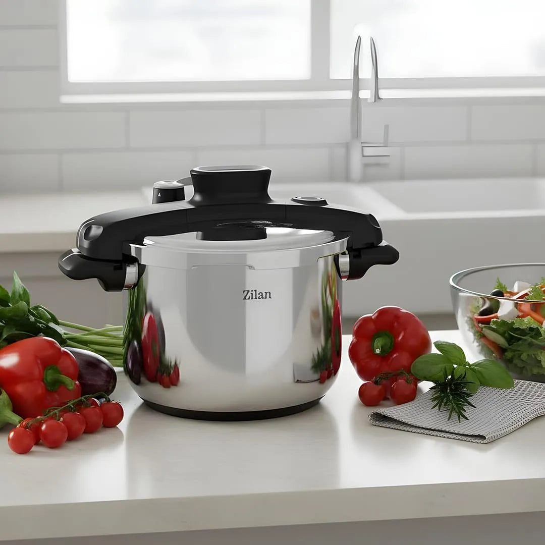 Oala sub presiune inox 6L, gatire rapida, sistem siguranta, compatibila inductie