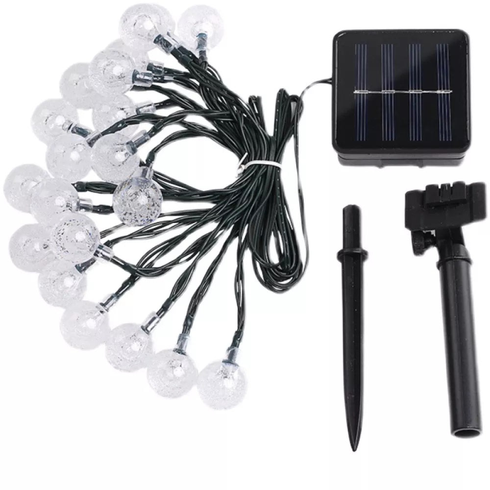 Ghirlandă solară cu 30 de globuri tip cristal, 5 m – imagine 3
