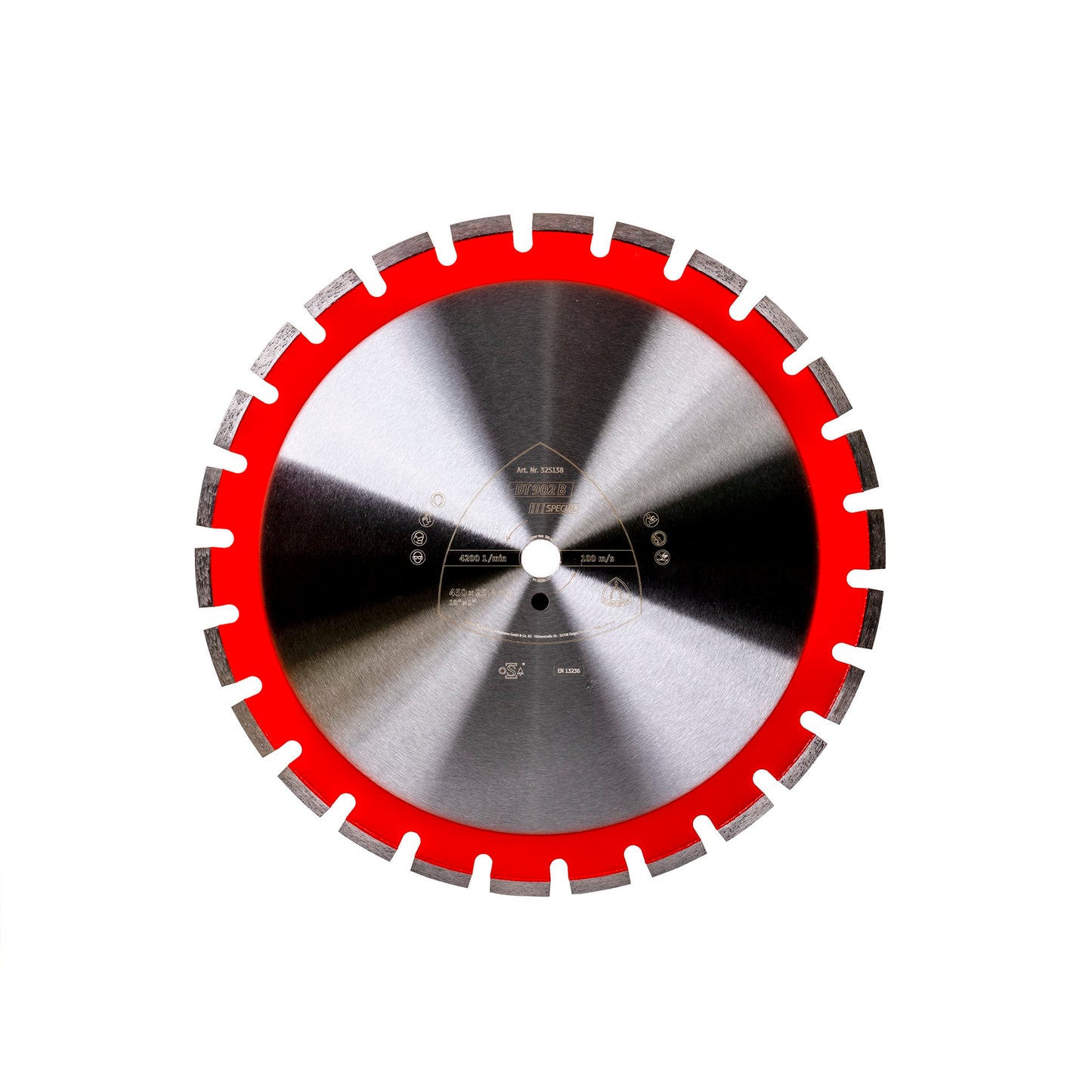 Disc diamantat de debitare 450x3.7x25.4 mm cu 26 segmente pentru beton