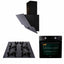 Pachet cuptor electric incorporabil 51L negru + plita gaz incorporabila + hota decorativa 60 cm