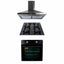 Pachet cuptor incorporabil (1857), capacitate 51l, electric, negru, plita incorporabila sticla (1871), 52x60x15 cm, gaz butelie sau gaz natural (duze de schimb incluse), hota incorporabila decorativa inox, 63 cm (1925) / SET 30026