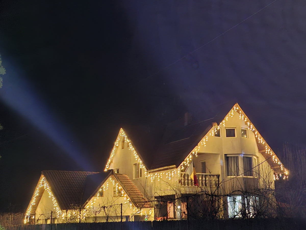 Instalație LED tip țurțuri, 1000 LED-uri, 50 m, alb cald – imagine 4