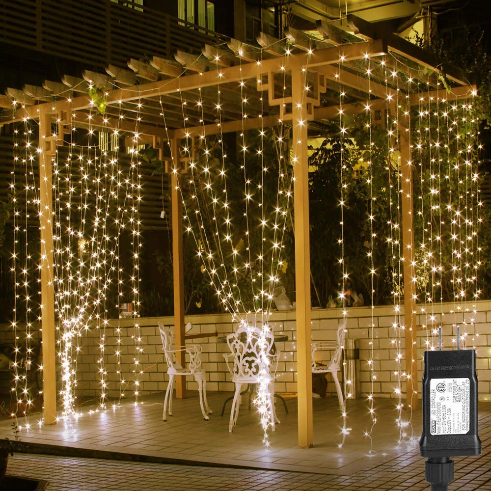 Perdea luminoasă LED, 3 × 1 m, alb cald – imagine 1