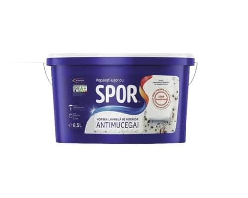 Vopsea lavabila interior 8.5L cu efect antimucegai, rezistenta la spalare