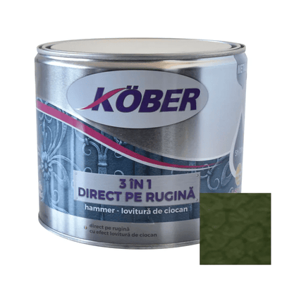Email 3in1, direct pe rugina, hammer lovitura de ciocan, 2.5L, verde luminos, KOBER / E81505-C2.5L