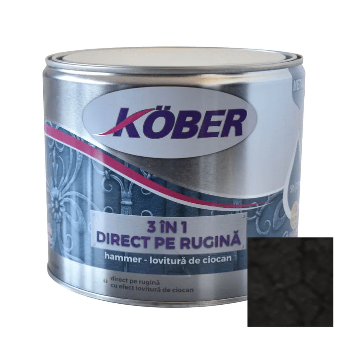 Email 3in1 negru 2.5L, aplicare direct pe rugina, efect hammer lovitura de ciocan