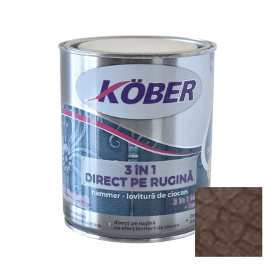 Email 3in1 cu efect hammer, 0.75L, aplicare directa pe rugina, brun