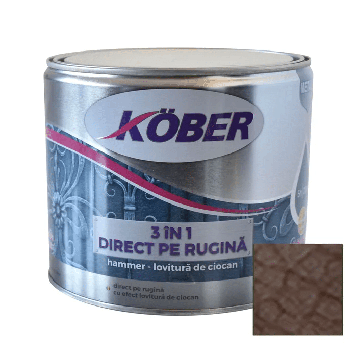 Email 3in1 pentru rugina, efect hammer, 2.5L, brun, cu aplicare directa